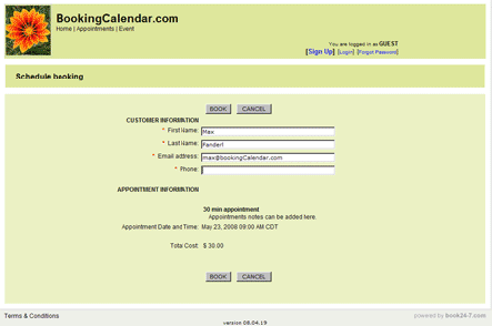 Booking Form